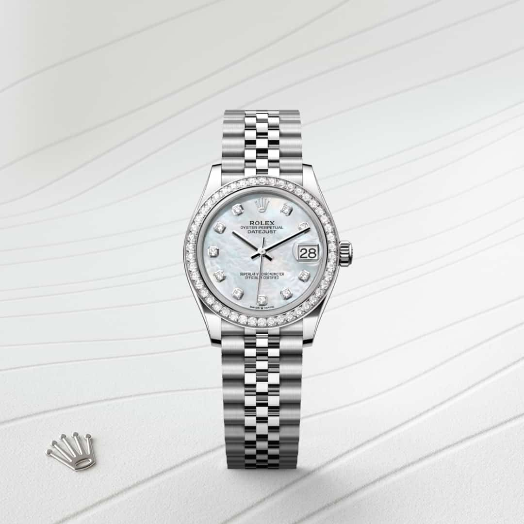 Rolex Datejust腕錶白色黃金鋼（蠔式鋼與白色黃金的組合）款，M278384RBR-0008 - 歐洲坊