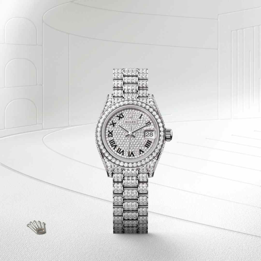 Rolex Lady-Datejust腕錶18K白色黃金，錶殼兩側及錶耳鑲鑽石款，M279459RBR-0001 - 歐洲坊